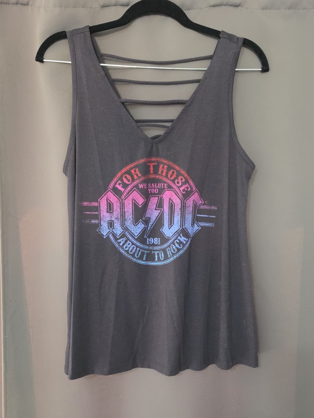 AC/DC Women's Black Gradient Logo Tank Top